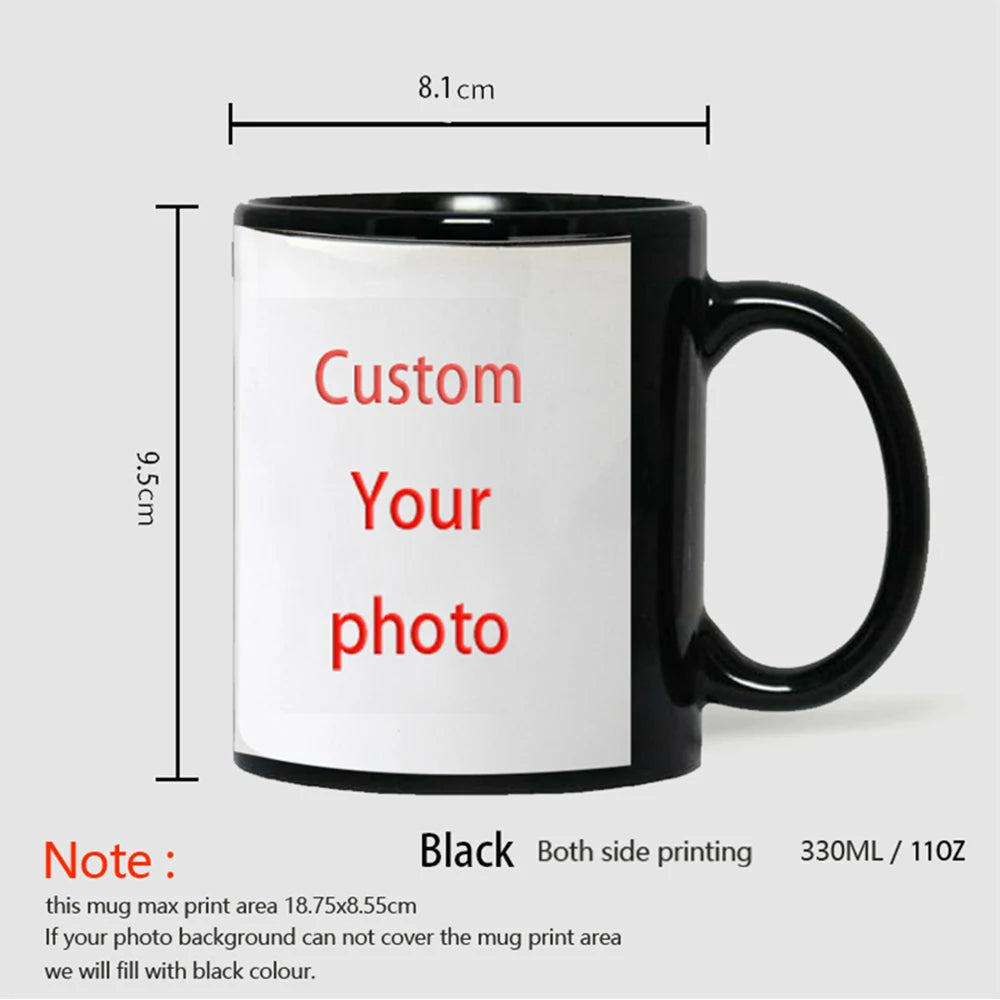 Personalized Your Photo Mug, Custom NAME Logo TEXT Cup,