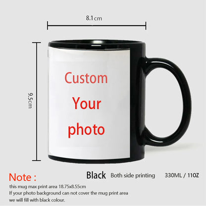 Personalized Your Photo Mug, Custom NAME Logo TEXT Cup,