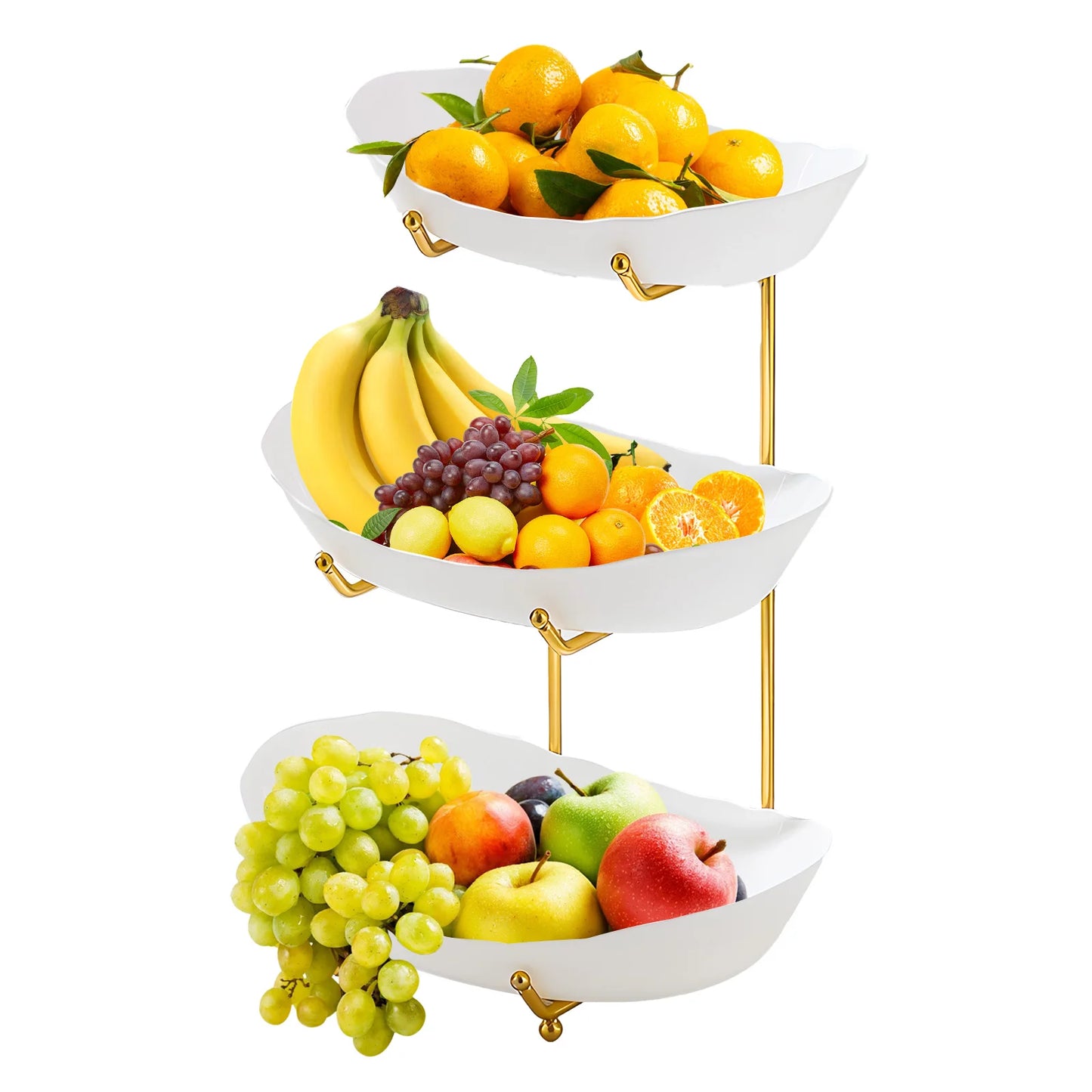 Fruit Bowl for Kitchen Counter 3 Tier Acrylic