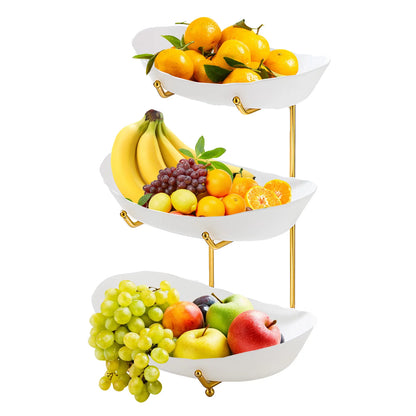 Fruit Bowl for Kitchen Counter 3 Tier Acrylic