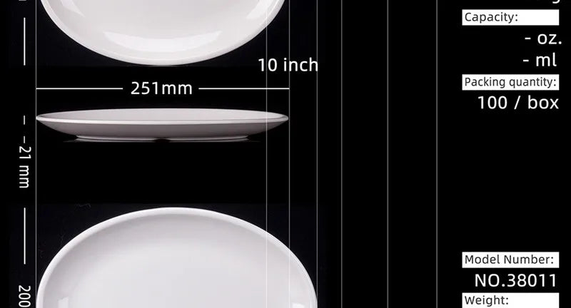 Oval White Melamine Plates Dinner