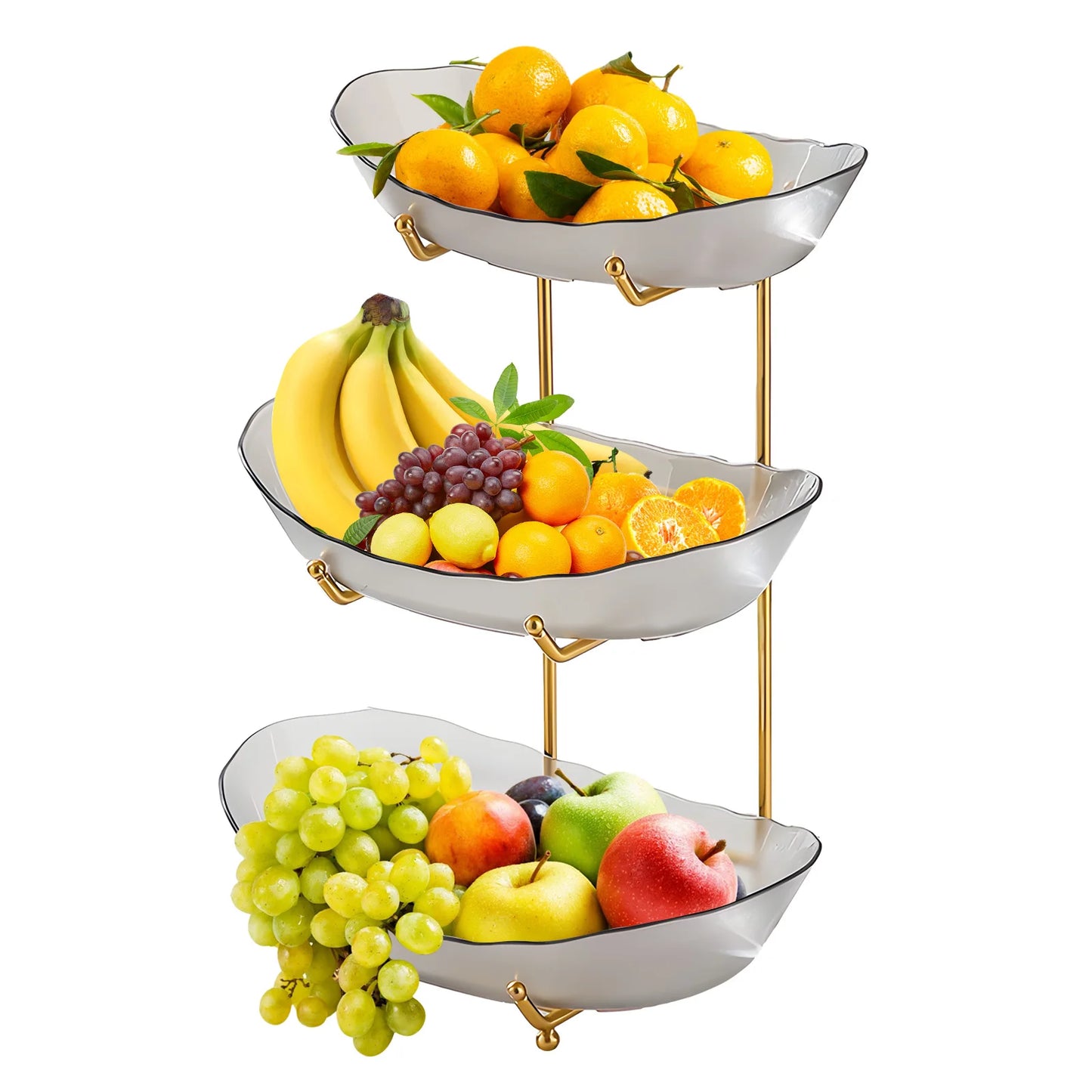 Fruit Bowl for Kitchen Counter 3 Tier Acrylic