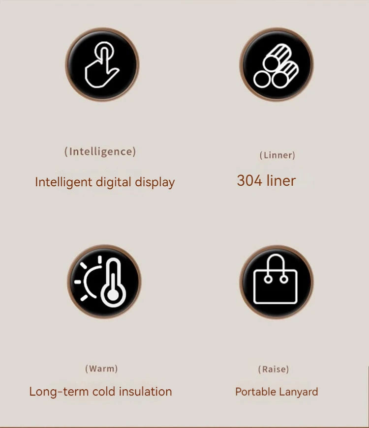 Stainless Steel Thermo Water Bottle LED