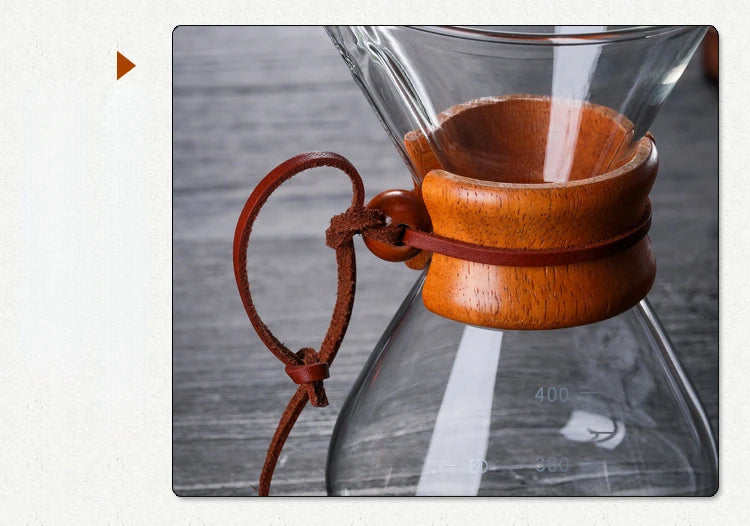 Hand Glass Coffee Kettle with Stainless Steel Filter