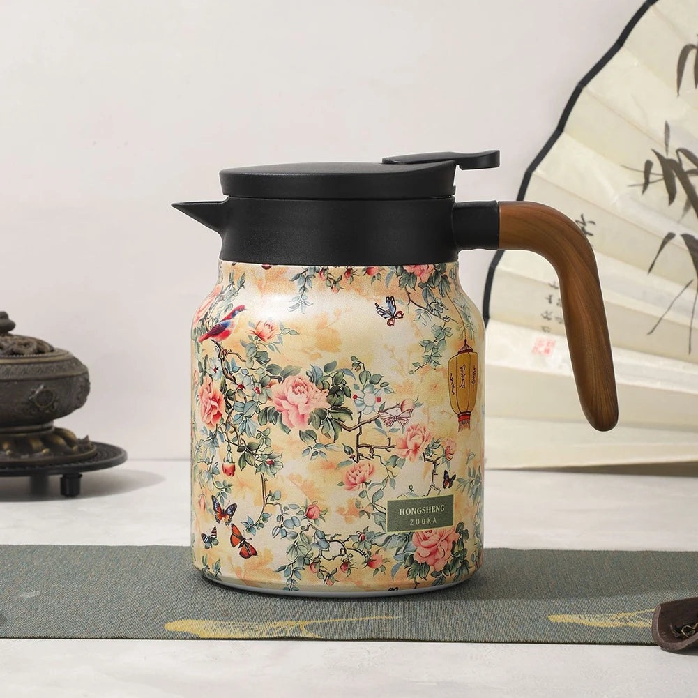 Vintage Floral Tea Thermos Stainless Steel