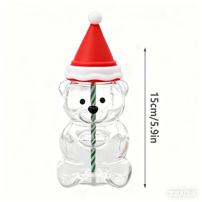 Glass Bear Cup-Star Bear Straw