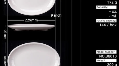 Oval White Melamine Plates Dinner