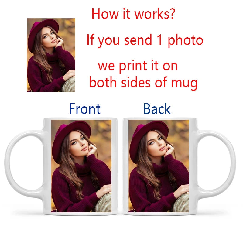 Personalized Your Photo Mug, Custom NAME Logo TEXT Cup,