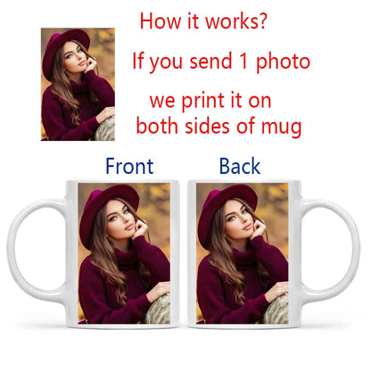 Personalized Your Photo Mug, Custom NAME Logo TEXT Cup,
