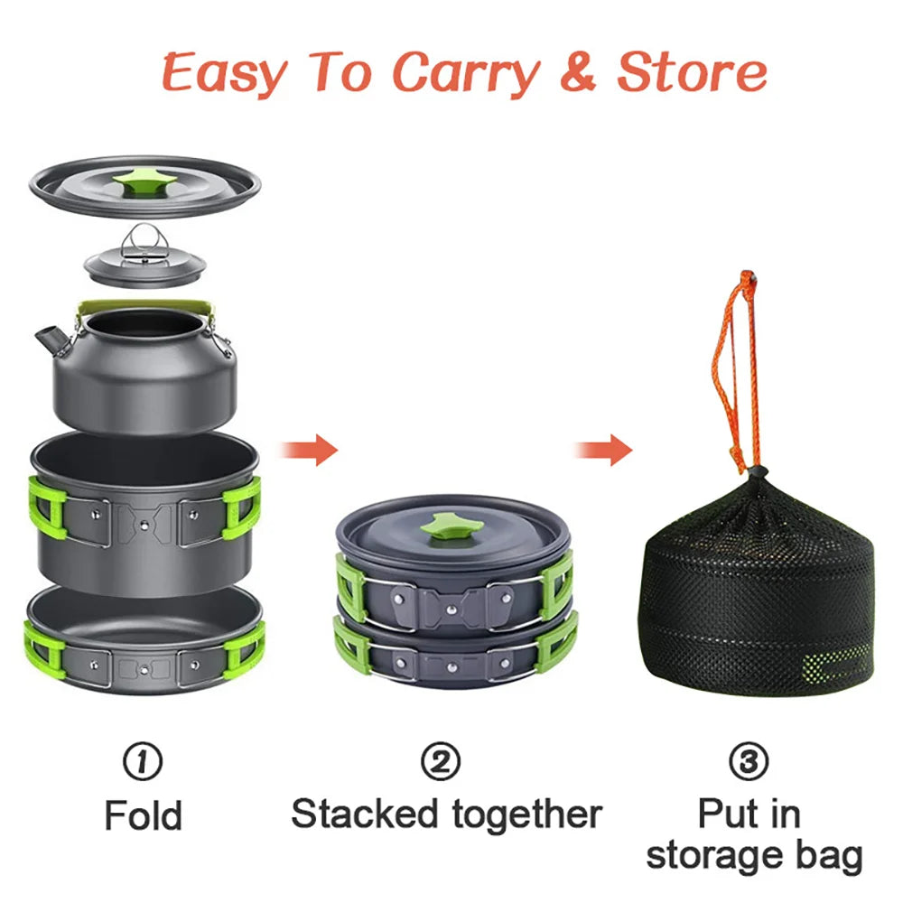Camping Cooking set Camping Cookware Travel Tableware Outdoor Picnic