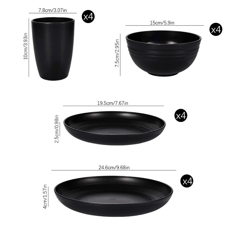 Black pp cutlery set Plate