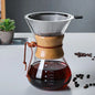 Hand Glass Coffee Kettle with Stainless Steel Filter