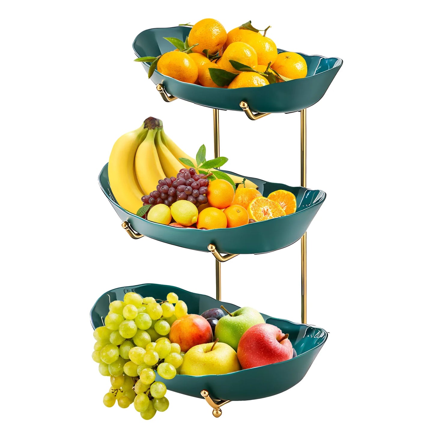 Fruit Bowl for Kitchen Counter 3 Tier Acrylic
