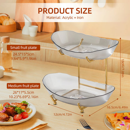 Fruit Bowl for Kitchen Counter 3 Tier Acrylic