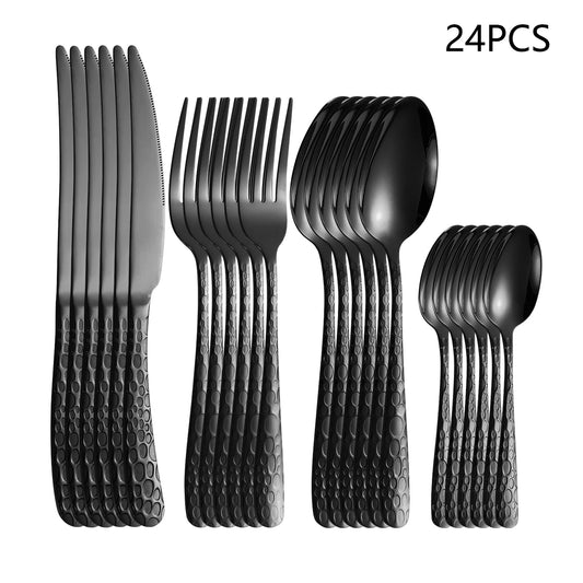 Black stainless steel cutlery knife