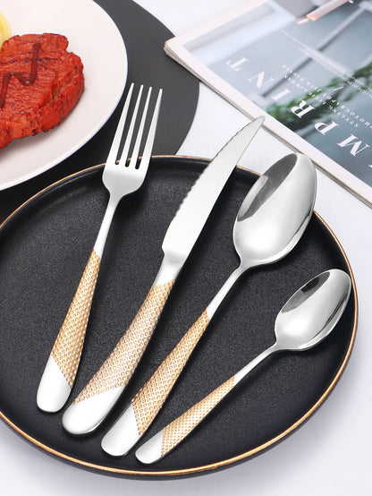24pc Stainless steel tableware star steak