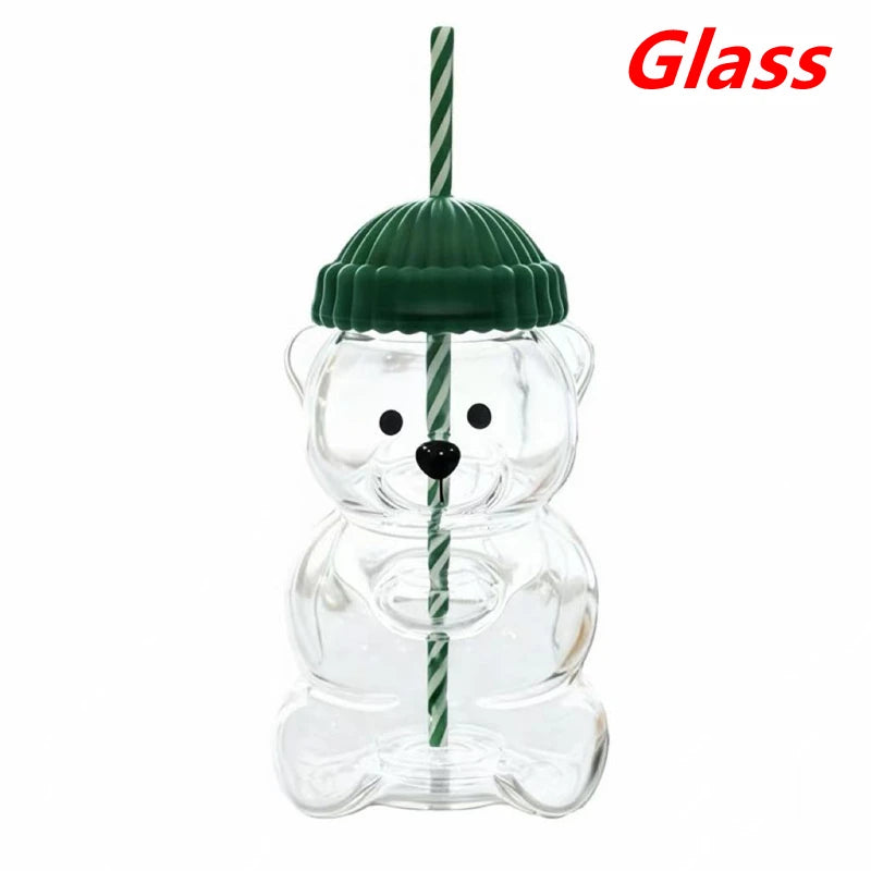Glass Bear Cup-Star Bear Straw
