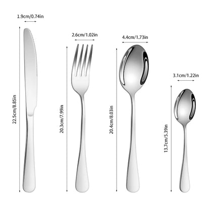 Silver stainless steel cutlery
