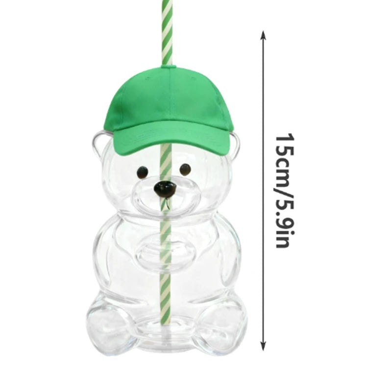 Glass Bear Cup-Star Bear Straw