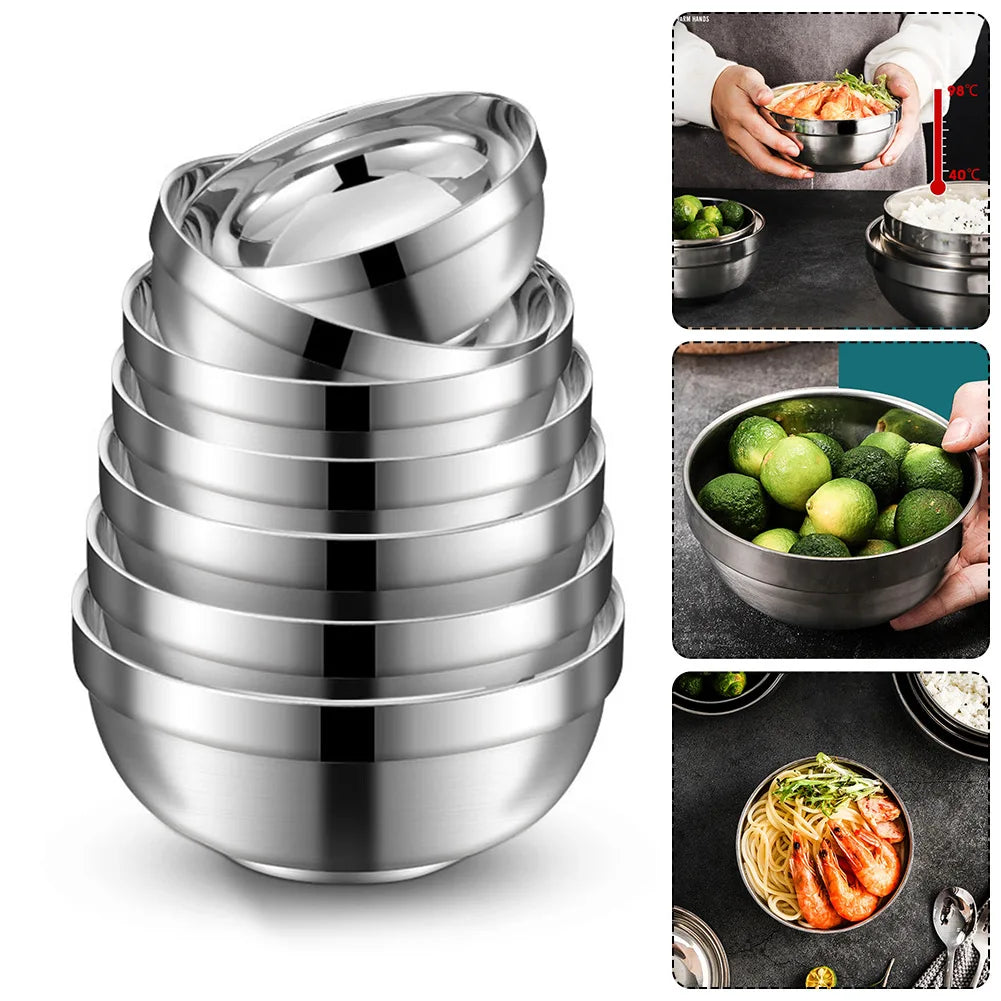 Double Layer Insulation Stainless Steel Bowls Salad