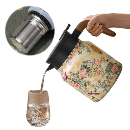 Vintage Floral Tea Thermos Stainless Steel