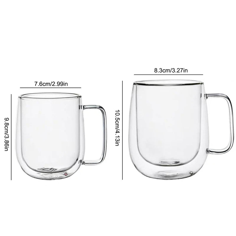 Heat Resistant High Borosilicate Glass Mug Double Wall Glass