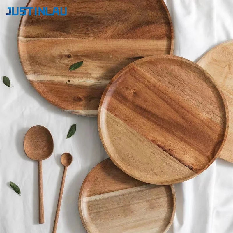JUSTINLAU  Wooden Round Serving Platter