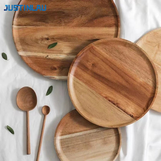 JUSTINLAU  Wooden Round Serving Platter