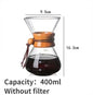 Hand Glass Coffee Kettle with Stainless Steel Filter