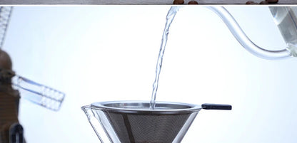 Hand Glass Coffee Kettle with Stainless Steel Filter
