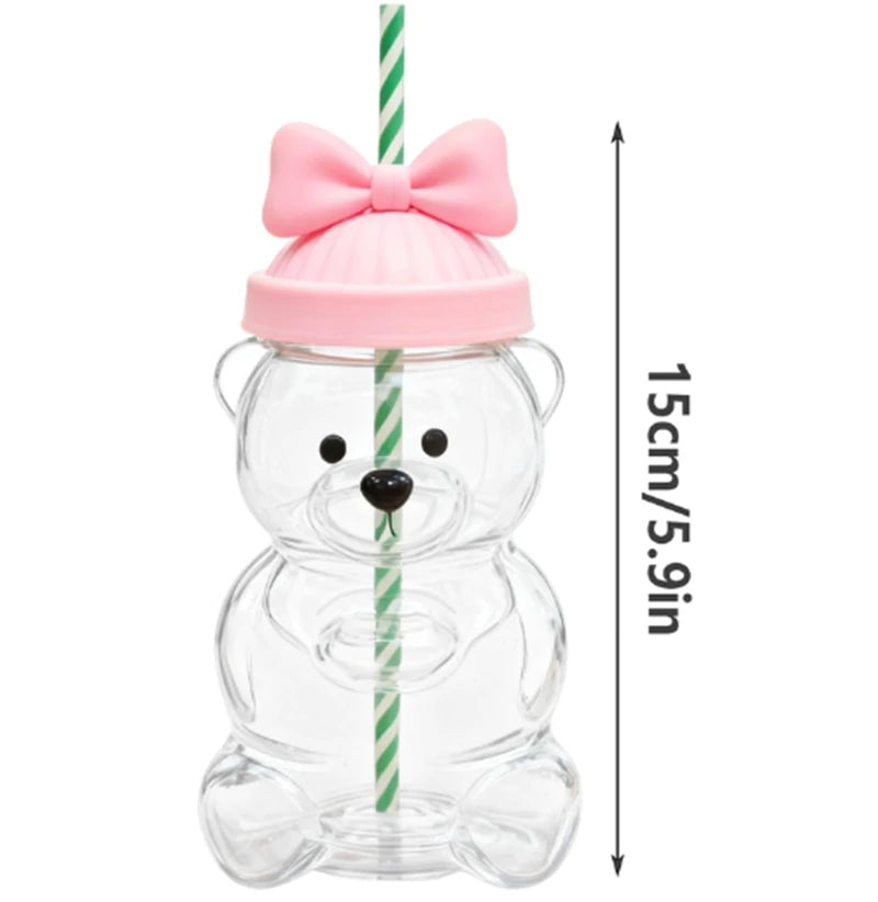 Glass Bear Cup-Star Bear Straw