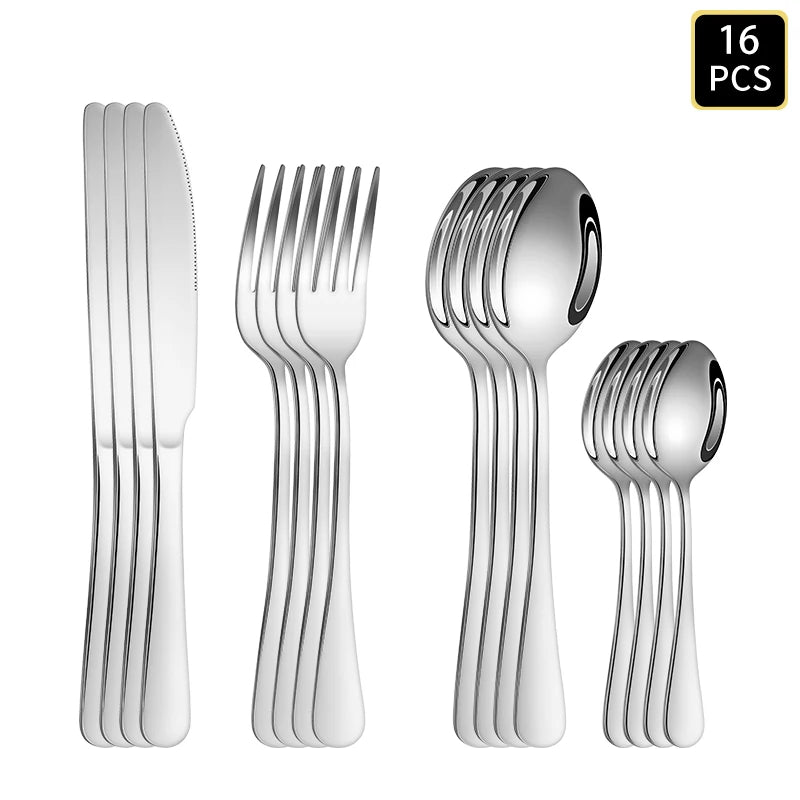 Silver stainless steel cutlery
