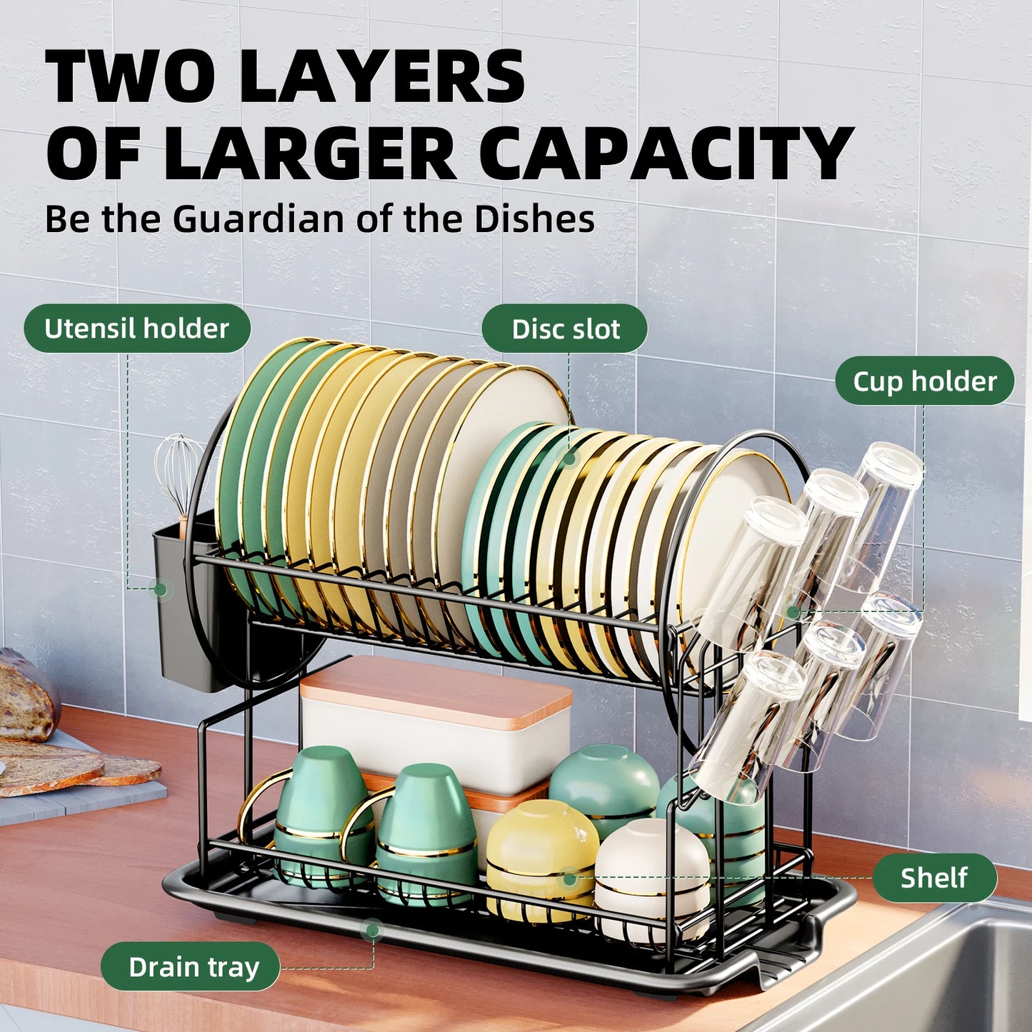 dish drying rack drain board set tableware