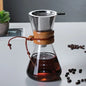 Hand Glass Coffee Kettle with Stainless Steel Filter