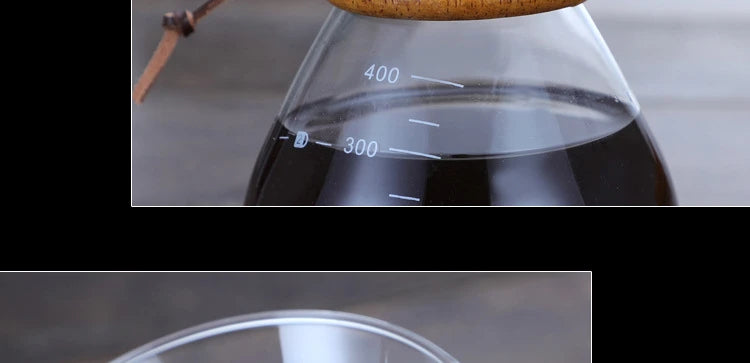 Hand Glass Coffee Kettle with Stainless Steel Filter