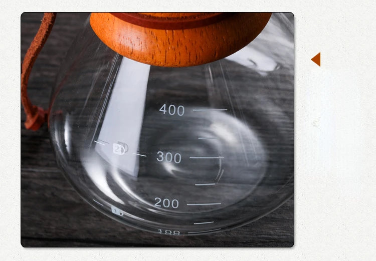 Hand Glass Coffee Kettle with Stainless Steel Filter