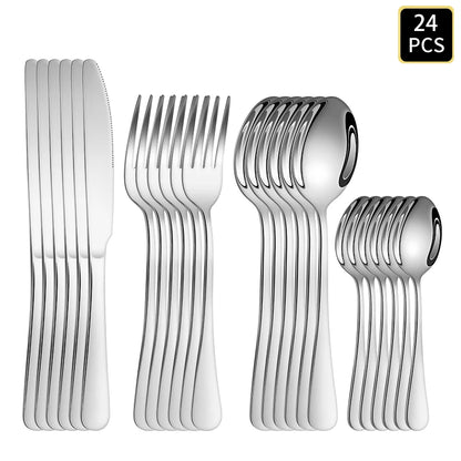Silver stainless steel cutlery