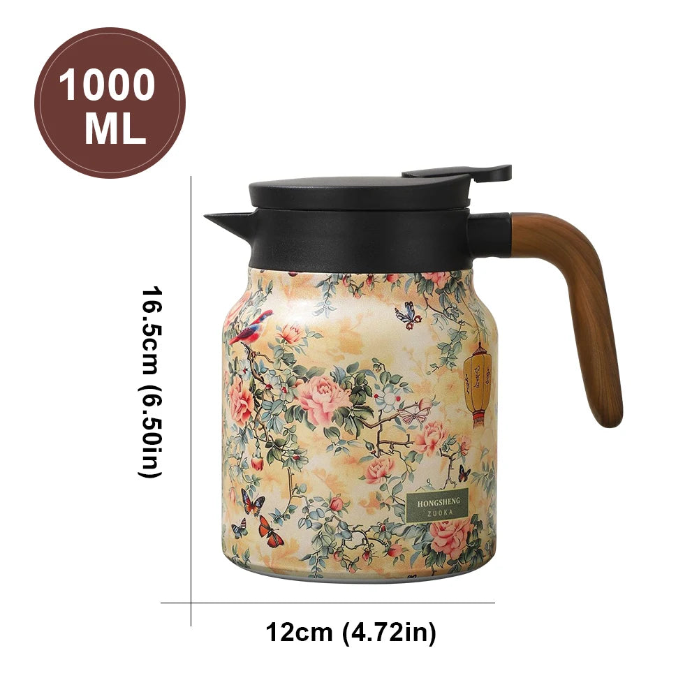 Vintage Floral Tea Thermos Stainless Steel