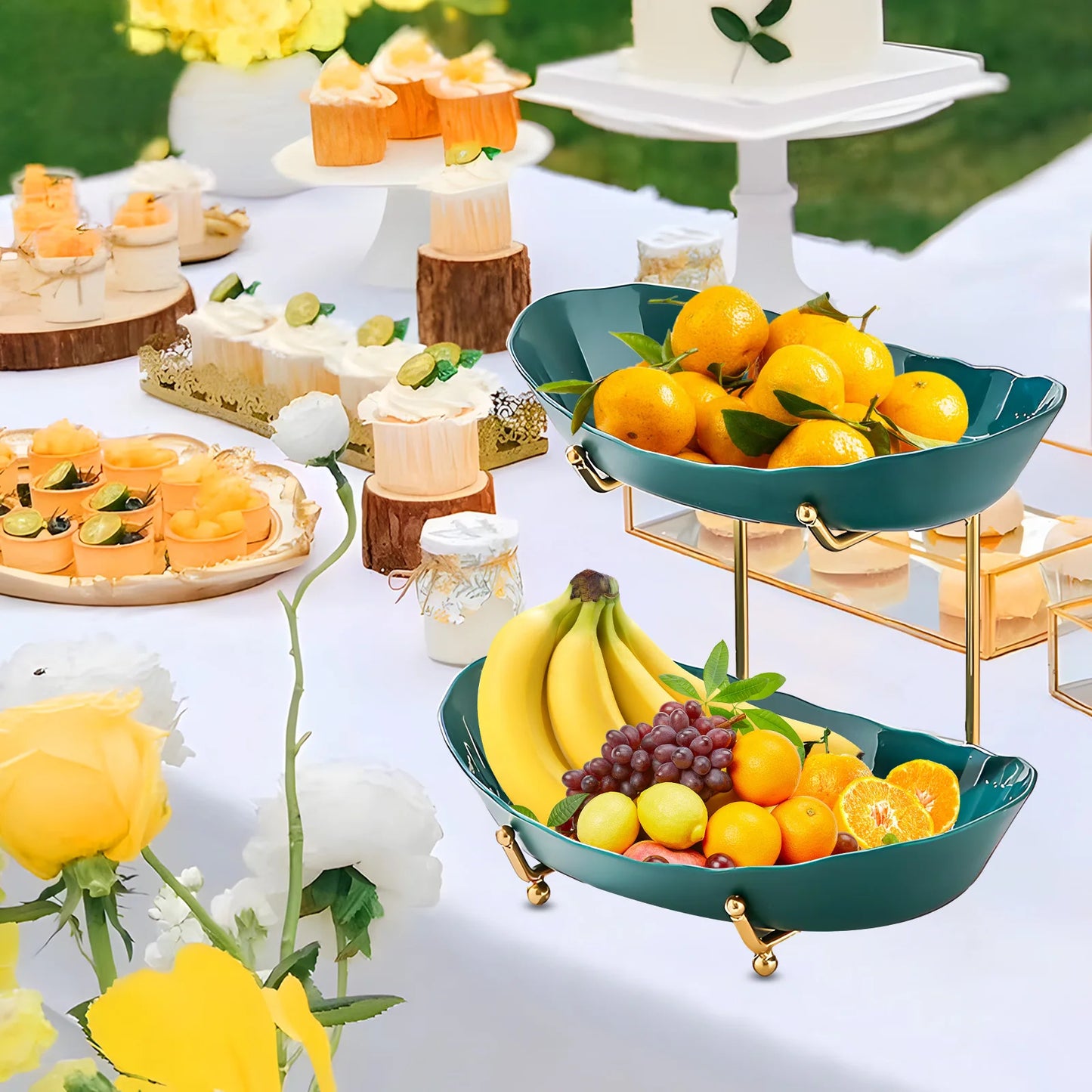 Fruit Bowl for Kitchen Counter 3 Tier Acrylic