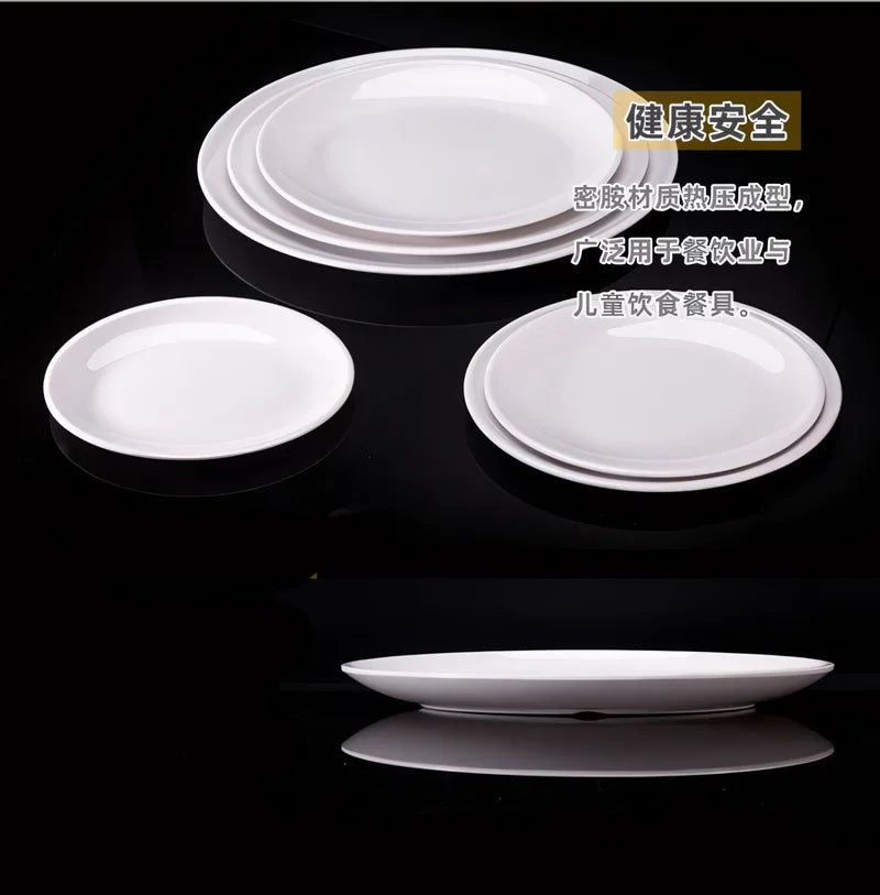 Oval White Melamine Plates Dinner