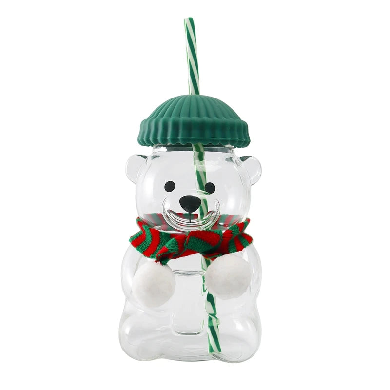 Glass Bear Cup-Star Bear Straw