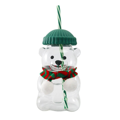 Glass Bear Cup-Star Bear Straw
