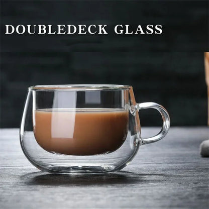 Heat Resistant High Borosilicate Glass Mug Double Wall Glass