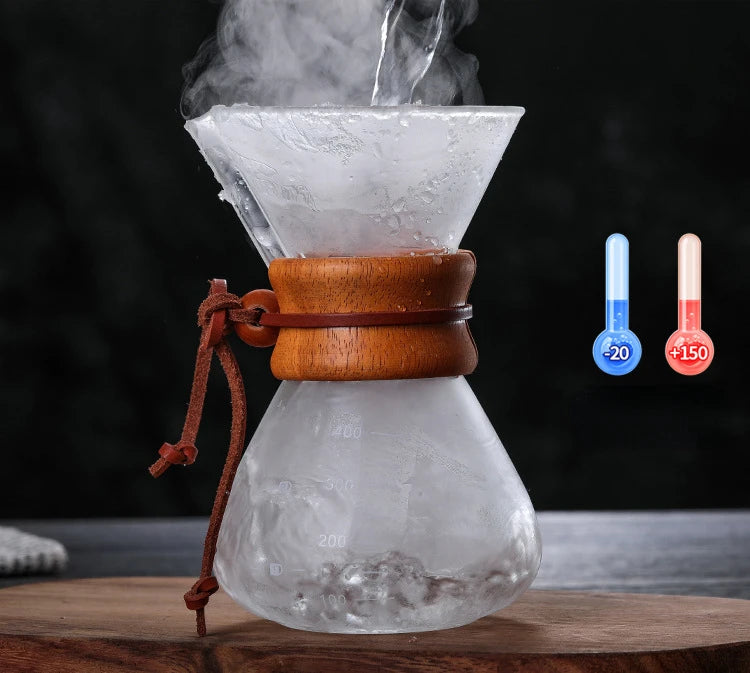 Hand Glass Coffee Kettle with Stainless Steel Filter