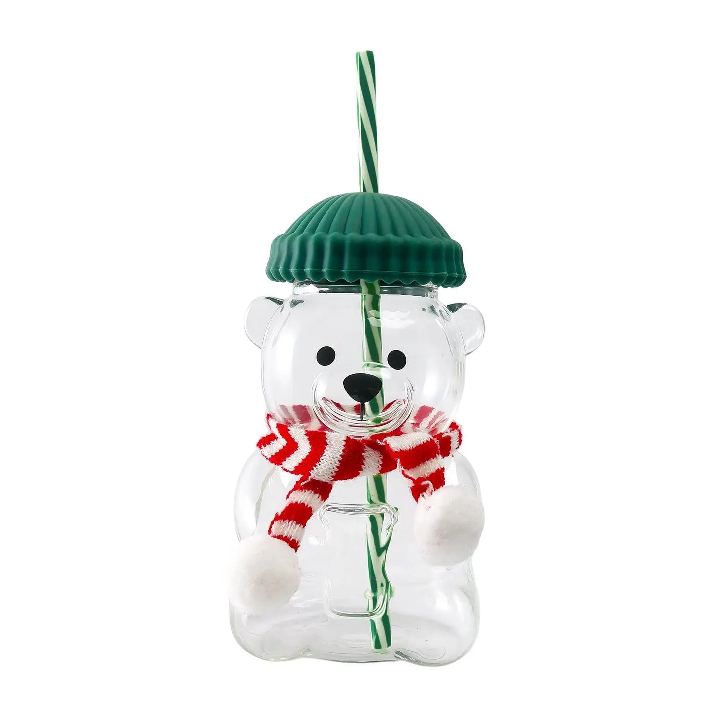 Glass Bear Cup-Star Bear Straw