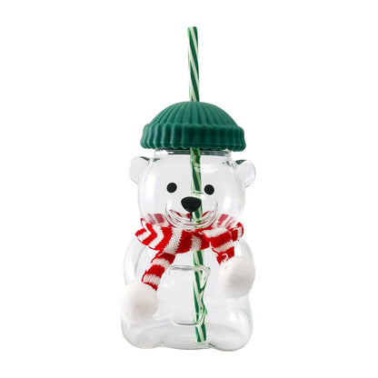 Glass Bear Cup-Star Bear Straw