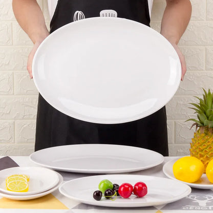 Oval White Melamine Plates Dinner