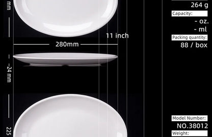 Oval White Melamine Plates Dinner