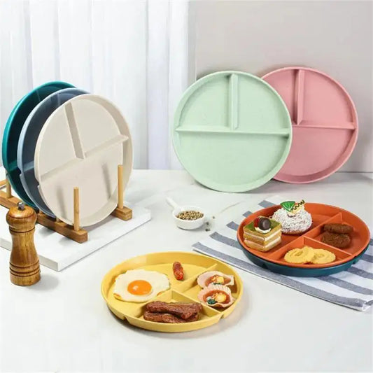Divided Dish in 3 Diet Reusable Round  Plates