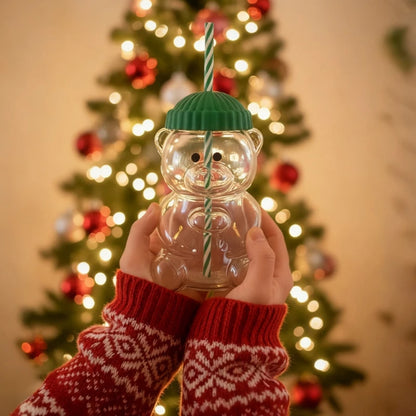 Glass Bear Cup-Star Bear Straw